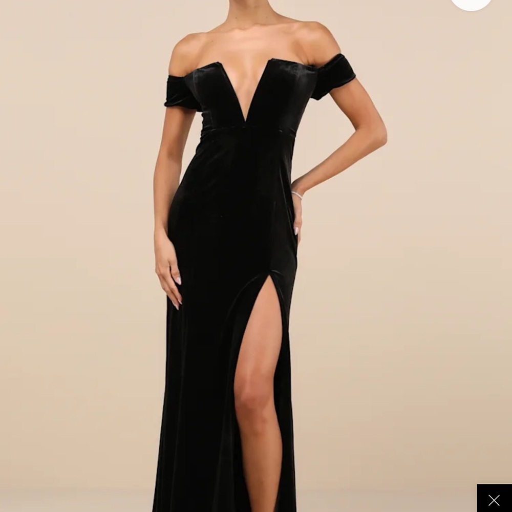 Lulus Black Velvet Dress